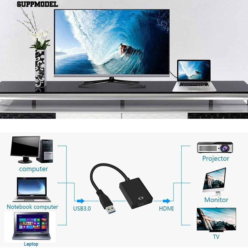 USB 3.0 to HDMI Audio Video Converter Adaptor Cable for Windows 7/8/10 PC 1080P