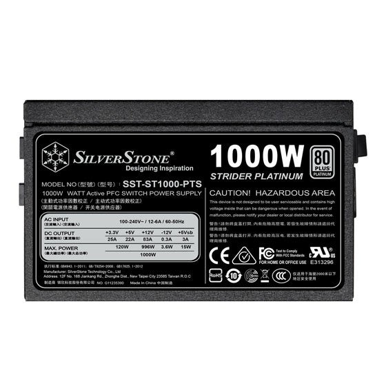 SIlverstone Strider [ST1000-PTS/ST1200-PTS] 80+ Platinum Compact Fully Modular PSU Power Supply