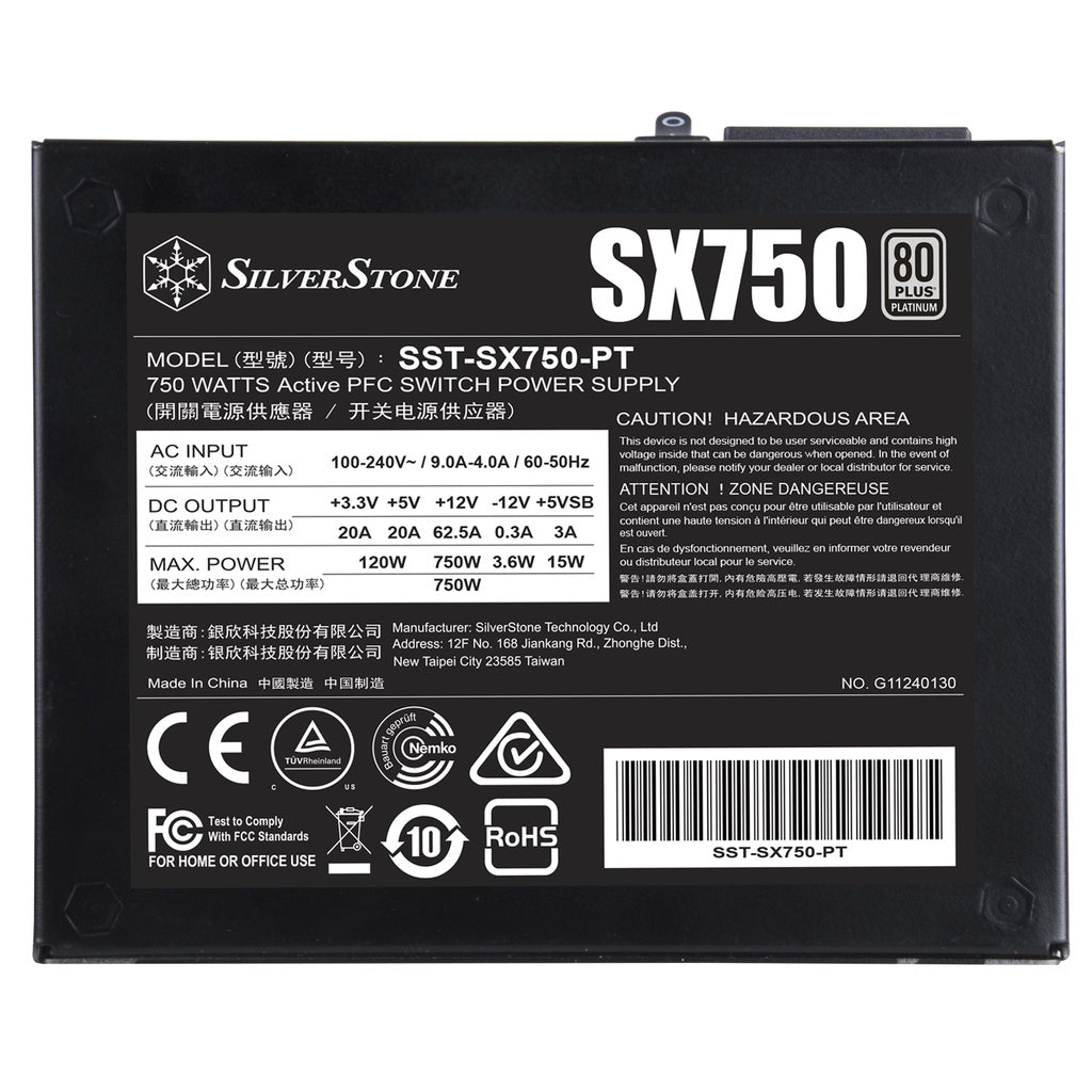 Silverstone SX750-PT / SX1000-LPT  80+ Platinum Fully Modular SFX PSU Power Supply