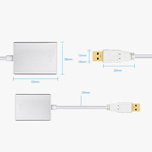 USB 3.0 to HDMI Audio Video Converter Adaptor Cable for Windows 7/8/10 PC 1080P