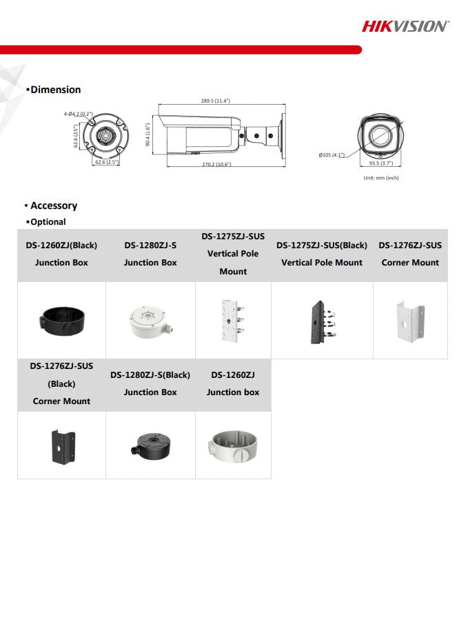 HIKVISION DS-2CD2T46G2-2I(C) 4MP AcuSense Fixed Bullet Network Camera