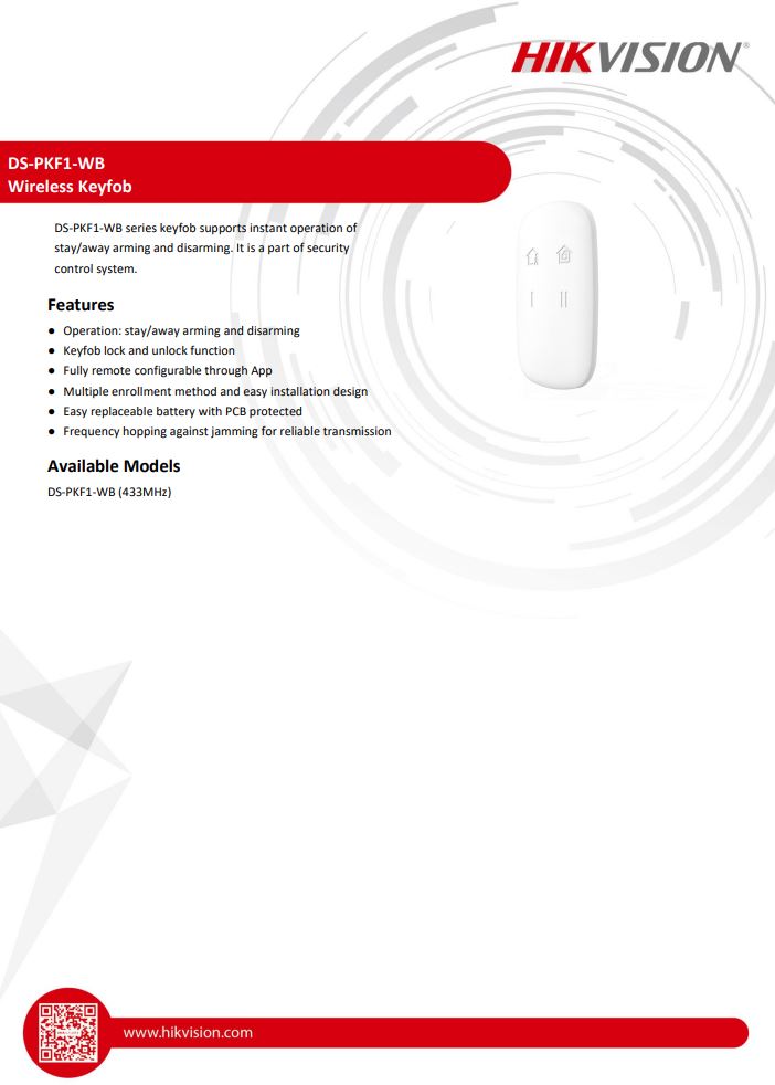 HIKVISION DS-PKF1-WB AX Pro Wireless Keyfob