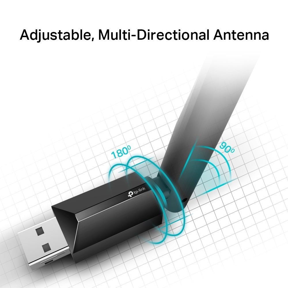 TP-LINK Archer T2U Plus AC600 High Gain Wi-Fi Dual Band USB Adapter ...
