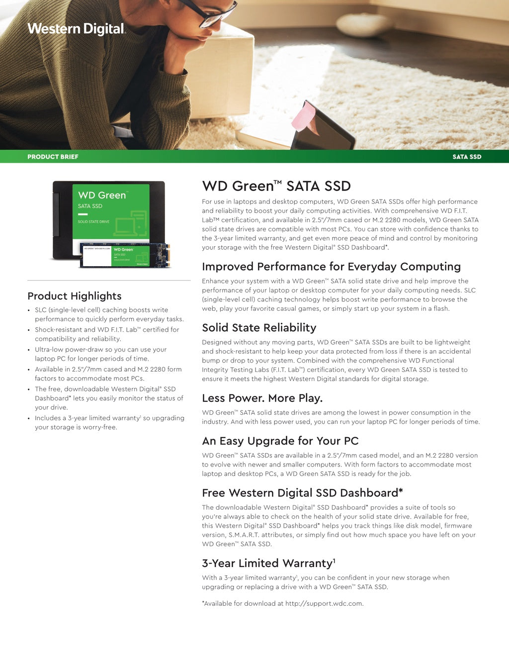 Western Digital WD Green SATA Laptop SSD (2.5"/240GB/480GB/1TB)