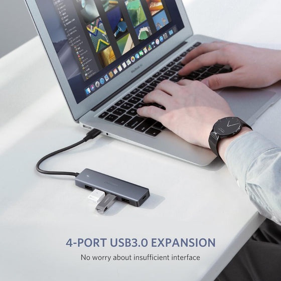 Ugreen 4 Ports USB 3.0 Hub 4 USB 3.0 5Gbps Data Transfer External USB Power Supply