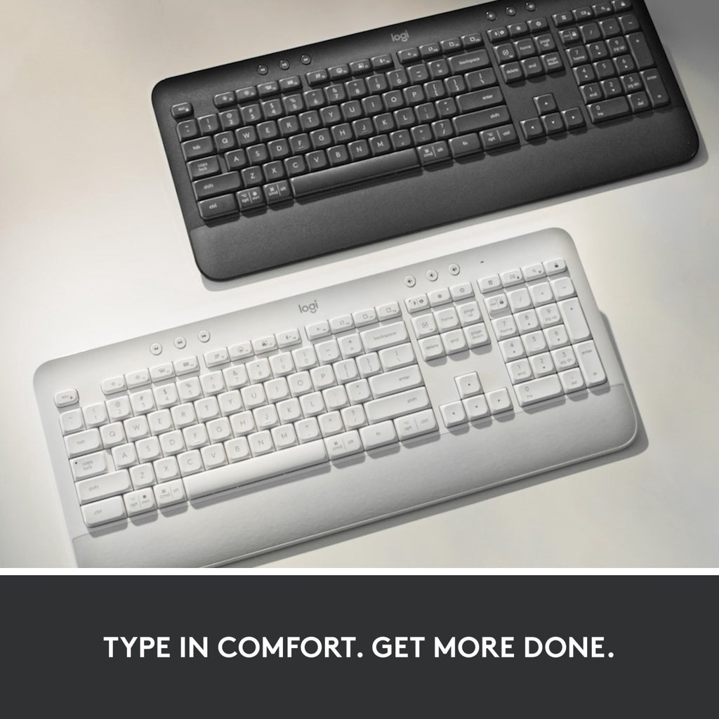 [Combo Set] Logitech Signature K650 Wireless Keyboard with Wrist Rest + Logitech Signature M650 Wireless Mouse