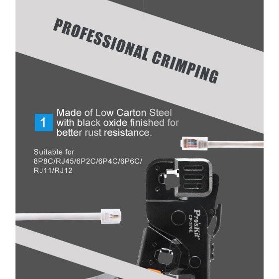 Pro'sKit CP-376E Modular Crimping Tool (210mm)