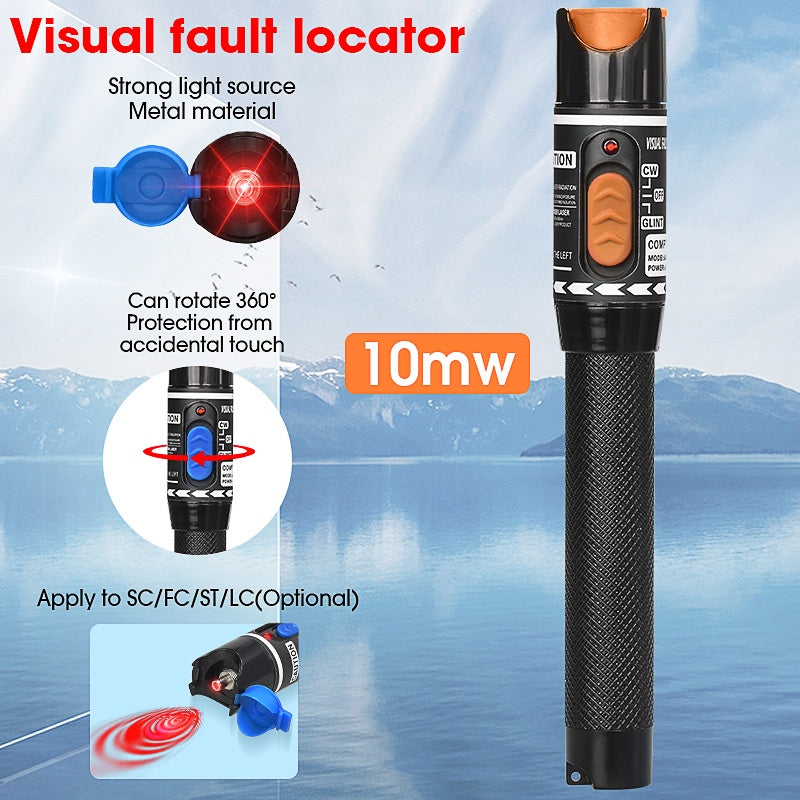 10mW Fiber Visual Fault Locator SC FC ST Red Light Source Fiber Optic Cable Tester Test Tool 10km