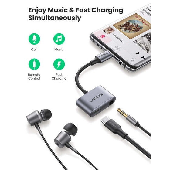 Ugreen USB-C to 3.5mm Audio Adapter with PD