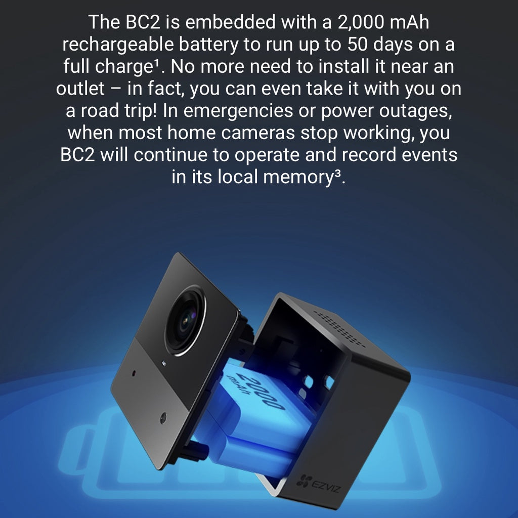 Ezviz BC2 2MP Indoor Wi-Fi Battery Security Camera Wireless CCTV