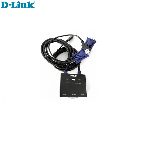 D-Link 2-Port USB KVM Switch with VGA and USB Ports KVM-221