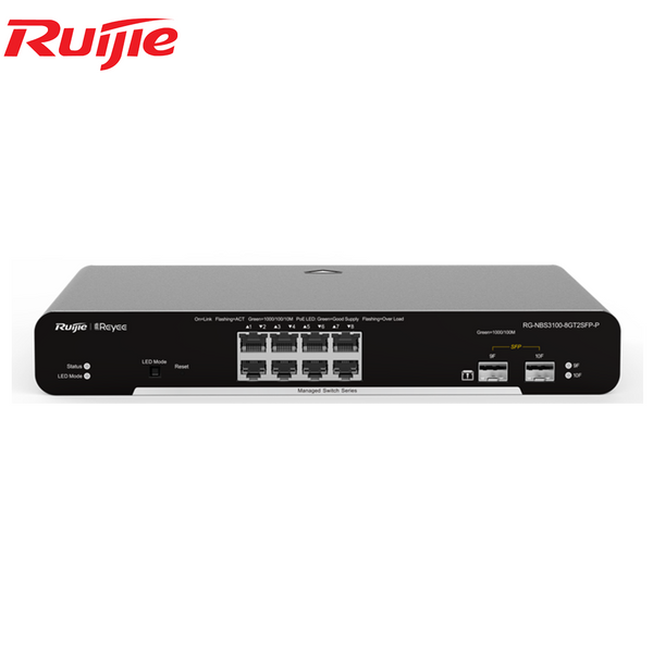 Ruijie NBS3100-8GT2SFP-P 8 Port Gigabit Layer 2 Cloud Managed PoE Switch