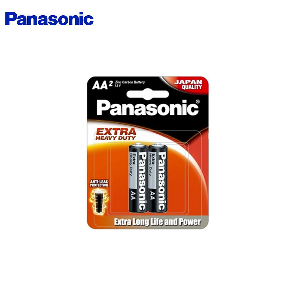 Panasonic Extra Heavy Duty AA Size 2pcs Pack Zinc Carbon Battery 1.5V UM-3SHD/2B