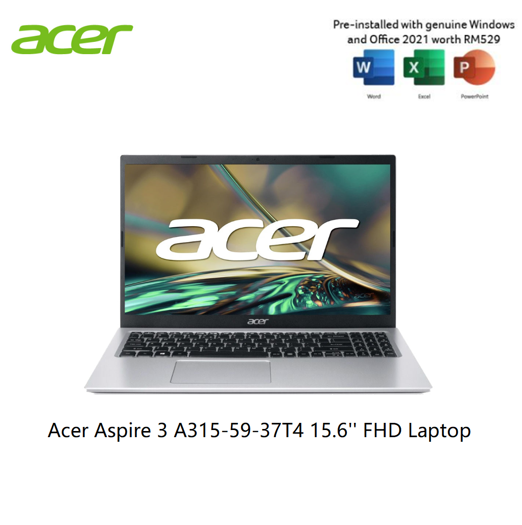 Acer Aspire 3 A315-59-37T4 15.6'' FHD Laptop Silver ( i3-1215U, 8GB, 256GB SSD, Intel, W11)