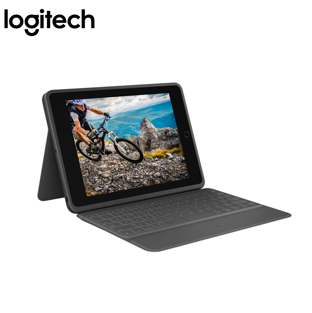 Logitech Rugged Folio - iPad 7/8/9th Generation, Protective Keyboard Case, Smart Connector- Graphite 920-009458